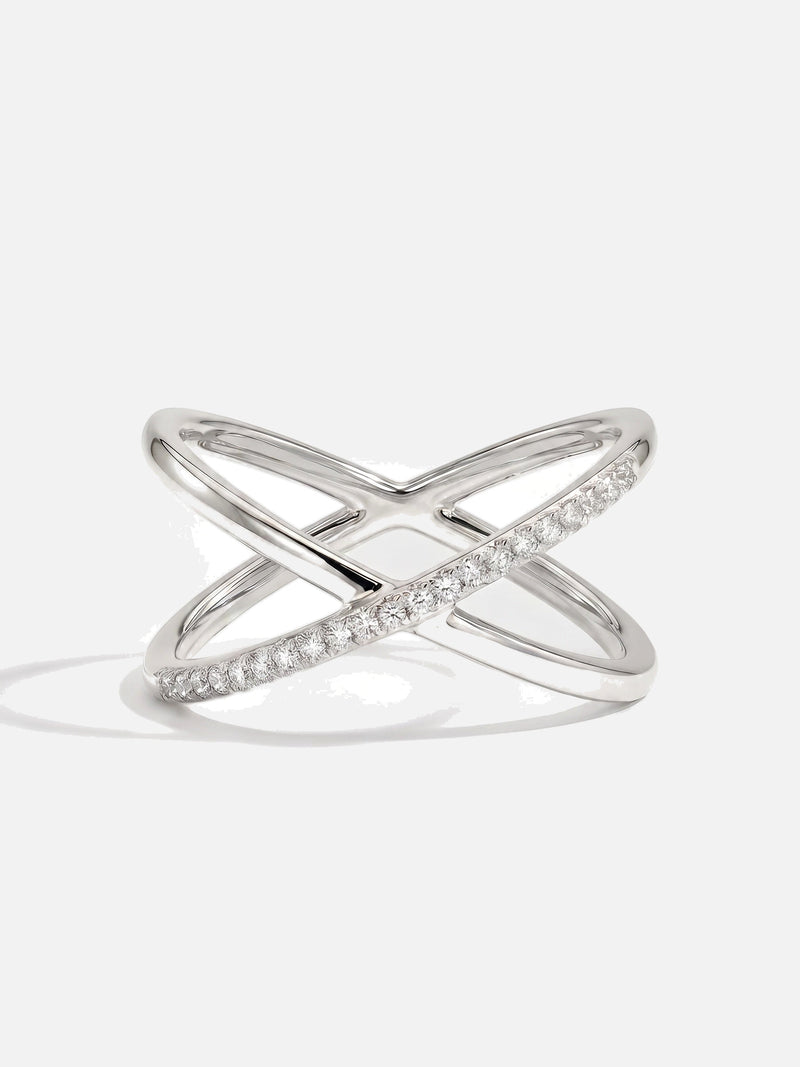 Bague Décisive croisée zirconium, coloris argenté – Soreli Paris
