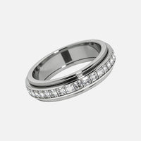 Bague Sérénité – vue de côté, zircons taille princesse