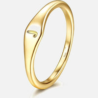 Bague Signature – bague initiale chevalière plaquée or 18k, initiale J