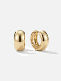Grandes boucles d'oreilles créoles bombées Boucle Imposante femme, argent 925 plaqué or 18 carats, coloris doré – Soreli Paris