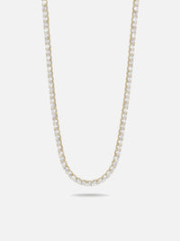 Collier Absolue tennis femme, zirconium taille brillant, argent 925 plaqué or 18 carats, coloris or jaune – Soreli Paris
