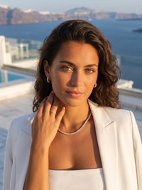 Collier Absolue tennis zirconium porté, argent 925 plaqué or 18 carats – Soreli Paris